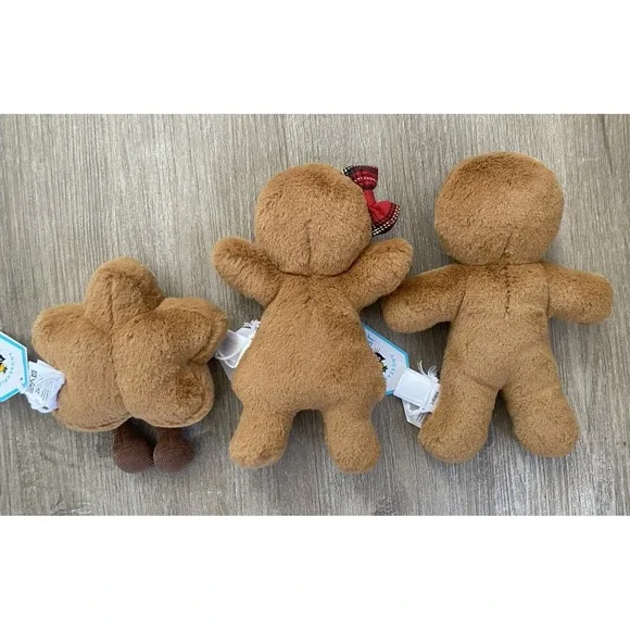Jellycat GINGERBREAD Star Cookie Christmas Holiday Fred Ruby Lot  AUTHENTIC USA - Picture 2 of 7